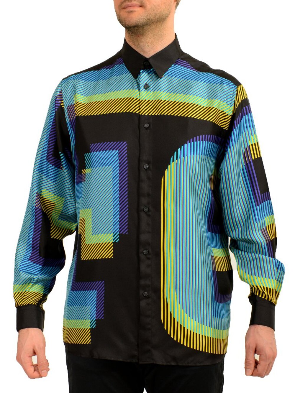 Scuderia Ferrari Printed "Flunga Hologram" 100% Silk Shirt US XS IT 46